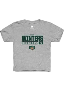 Jacob Winters  Rally Ohio Bobcats Youth Grey NIL Stacked Box Short Sleeve T-Shirt
