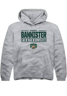 Kendall Bannister  Rally Ohio Bobcats Youth Grey NIL Stacked Box Long Sleeve Hoodie