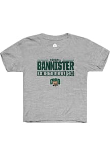 Kendall Bannister  Rally Ohio Bobcats Youth Grey NIL Stacked Box Short Sleeve T-Shirt