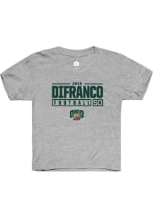Owen DiFranco  Rally Ohio Bobcats Youth Grey NIL Stacked Box Short Sleeve T-Shirt
