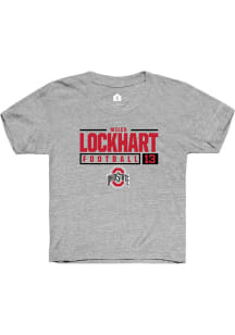 Miles Lockhart  Rally Ohio State Buckeyes Youth Grey NIL Stacked Box Short Sleeve T-Shirt