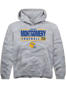 Isaiah  Montgomery  Rally Pitt Panthers Youth Grey NIL Stacked Box Long Sleeve Hoodie