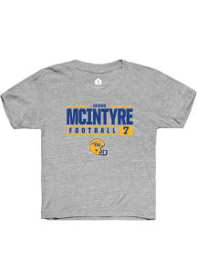 Javon Mcintyre  Rally Pitt Panthers Youth Grey NIL Stacked Box Short Sleeve T-Shirt