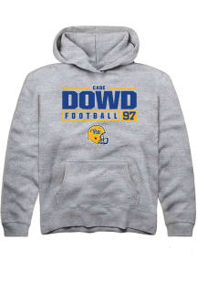 Cade Dowd  Rally Pitt Panthers Youth Grey NIL Stacked Box Long Sleeve Hoodie