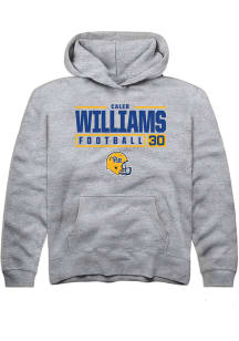 Caleb Williams  Rally Pitt Panthers Youth Grey NIL Stacked Box Long Sleeve Hoodie