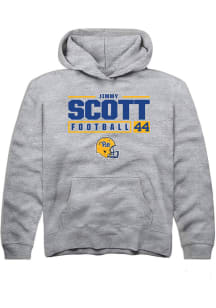 Jimmy Scott  Rally Pitt Panthers Youth Grey NIL Stacked Box Long Sleeve Hoodie