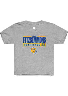 Sean FitzSimmons  Rally Pitt Panthers Youth Grey NIL Stacked Box Short Sleeve T-Shirt