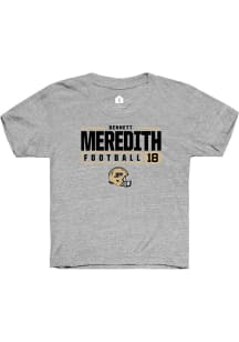 Bennett Meredith  Rally Purdue Boilermakers Youth Grey NIL Stacked Box Short Sleeve T-Shirt