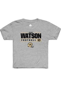 Jesse Watson  Rally Purdue Boilermakers Youth Grey NIL Stacked Box Short Sleeve T-Shirt