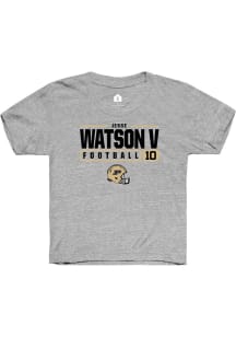 Jesse Watson V  Rally Purdue Boilermakers Youth Grey NIL Stacked Box Short Sleeve T-Shirt