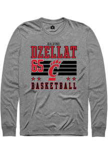 Halvine Dzellat  Cincinnati Bearcats Grey Rally NIL Striped Long Sleeve T Shirt