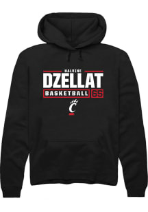 Halvine Dzellat  Rally Cincinnati Bearcats Mens Black NIL Stacked Box Long Sleeve Hoodie