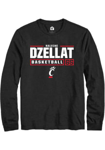 Halvine Dzellat  Cincinnati Bearcats Black Rally NIL Stacked Box Long Sleeve T Shirt
