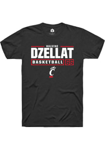 Halvine Dzellat  Cincinnati Bearcats Black Rally NIL Stacked Box Short Sleeve T Shirt
