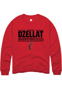 Halvine Dzellat  Rally Cincinnati Bearcats Mens Red NIL Stacked Box Long Sleeve Crew Sweatshirt
