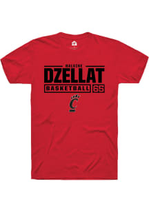 Halvine Dzellat  Cincinnati Bearcats Red Rally NIL Stacked Box Short Sleeve T Shirt