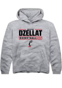 Halvine Dzellat  Rally Cincinnati Bearcats Youth Grey NIL Stacked Box Graphic Long Sleeve Hoodie