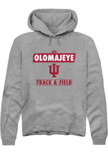 Ava Olomajeye  Rally Indiana Hoosiers Mens Grey NIL Striped Long Sleeve Hoodie