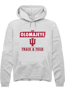 Ava Olomajeye  Rally Indiana Hoosiers Mens White NIL Striped Long Sleeve Hoodie