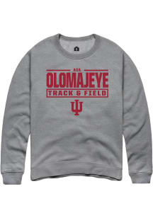 Ava Olomajeye  Rally Indiana Hoosiers Mens Graphite NIL Stacked Box Long Sleeve Crew Sweatshirt