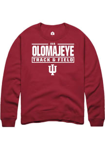 Ava Olomajeye  Rally Indiana Hoosiers Mens Cardinal NIL Stacked Box Long Sleeve Crew Sweatshirt