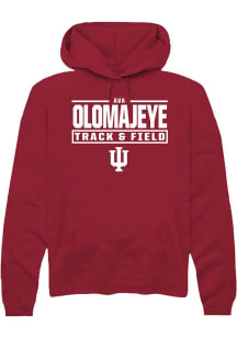 Ava Olomajeye  Rally Indiana Hoosiers Mens Cardinal NIL Stacked Box Long Sleeve Hoodie