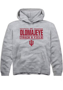 Ava Olomajeye  Rally Indiana Hoosiers Youth Grey NIL Stacked Box Long Sleeve Hoodie