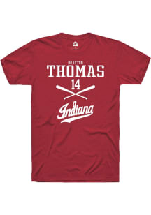 Brayton Thomas  Indiana Hoosiers Cardinal Rally NIL Sport Icon Short Sleeve T Shirt