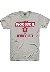 Christian Woodson  Indiana Hoosiers Ash Rally NIL Striped Short Sleeve T Shirt