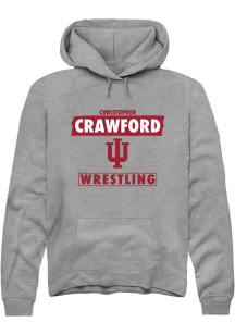 Christopher Crawford  Rally Indiana Hoosiers Mens Grey NIL Striped Long Sleeve Hoodie