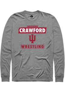 Christopher Crawford  Indiana Hoosiers Grey Rally NIL Striped Long Sleeve T Shirt