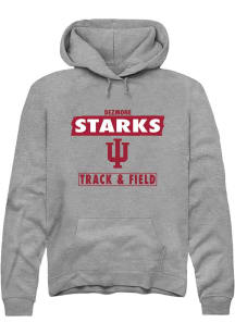 Dezmone Starks  Rally Indiana Hoosiers Mens Grey NIL Striped Long Sleeve Hoodie
