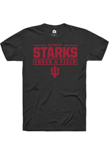 Dezmone Starks  Indiana Hoosiers Black Rally NIL Stacked Box Short Sleeve T Shirt