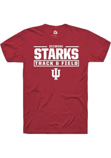 Dezmone Starks  Indiana Hoosiers Cardinal Rally NIL Stacked Box Short Sleeve T Shirt
