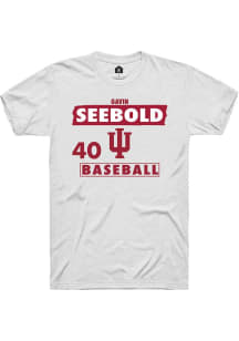 Gavin Seebold  Indiana Hoosiers White Rally NIL Striped Short Sleeve T Shirt