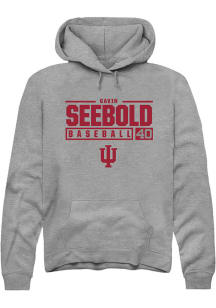 Gavin Seebold  Rally Indiana Hoosiers Mens Graphite NIL Stacked Box Long Sleeve Hoodie