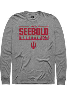 Gavin Seebold  Indiana Hoosiers Graphite Rally NIL Stacked Box Long Sleeve T Shirt