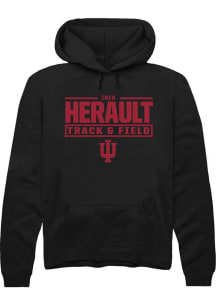 Ines Herault  Rally Indiana Hoosiers Mens Black NIL Stacked Box Long Sleeve Hoodie