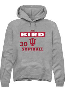 Josie Bird  Rally Indiana Hoosiers Mens Grey NIL Striped Long Sleeve Hoodie