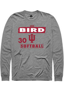 Josie Bird  Indiana Hoosiers Grey Rally NIL Striped Long Sleeve T Shirt