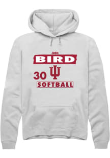 Josie Bird  Rally Indiana Hoosiers Mens White NIL Striped Long Sleeve Hoodie