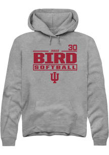 Josie Bird  Rally Indiana Hoosiers Mens Graphite NIL Stacked Box Long Sleeve Hoodie