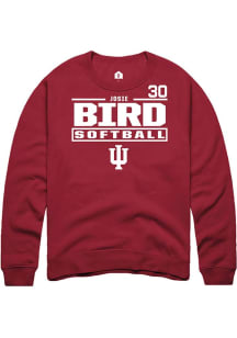 Josie Bird  Rally Indiana Hoosiers Mens Cardinal NIL Stacked Box Long Sleeve Crew Sweatshirt