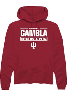 Madeline Gambla  Rally Indiana Hoosiers Mens Cardinal NIL Stacked Box Long Sleeve Hoodie