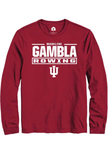 Madeline Gambla  Indiana Hoosiers Cardinal Rally NIL Stacked Box Long Sleeve T Shirt