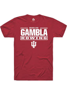 Madeline Gambla  Indiana Hoosiers Cardinal Rally NIL Stacked Box Short Sleeve T Shirt