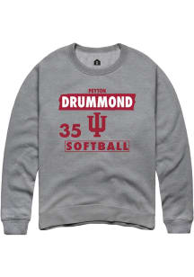 Peyton Drummond  Rally Indiana Hoosiers Mens Grey NIL Striped Long Sleeve Crew Sweatshirt