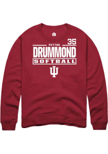 Peyton Drummond  Rally Indiana Hoosiers Mens Cardinal NIL Stacked Box Long Sleeve Crew Sweatshirt