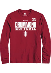 Peyton Drummond  Indiana Hoosiers Cardinal Rally NIL Stacked Box Long Sleeve T Shirt