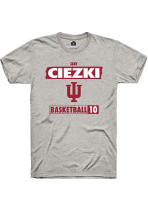 Shay Ciezki  Indiana Hoosiers Ash Rally NIL Striped Short Sleeve T Shirt